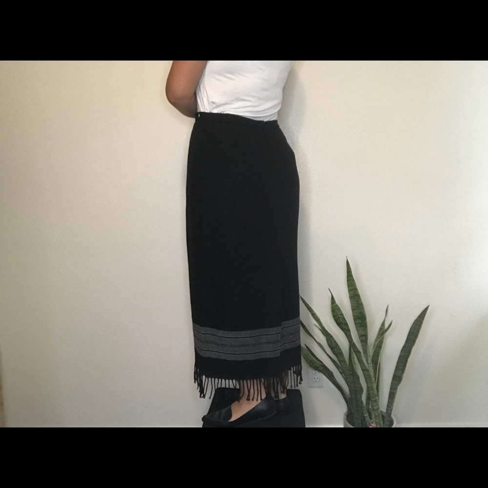 Vintage black fringe skirt